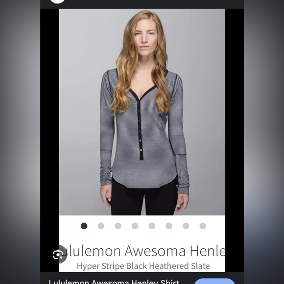 Lululemon Awesoma Henley, Sz 4 - Picture 4 of 5